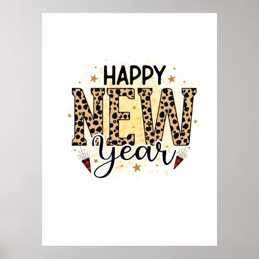 Hello 2022ハッピーニューイヤーレオパード ポスター (正面)