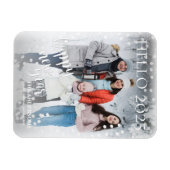 Hello 2022ホワイト水玉模様写真新年おめでとう マグネット (横)