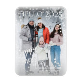 Hello 2022ホワイト水玉模様写真新年おめでとう マグネット (縦)