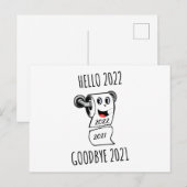 Hello 2022 Goodbye 2021トイレ紙 ポストカード (正面/裏面)