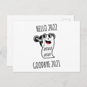 Hello 2022 Goodbye 2021トイレ紙 ポストカード (正面/裏面)