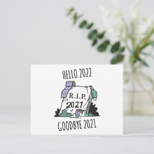 Hello 2022 Goodbye 2021 Rest in Peace 2022 ポストカード (スタンド正面)