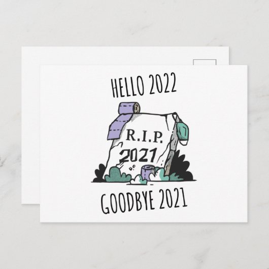 Hello 2022 Goodbye 2021 Rest in Peace 2022 ポストカード (正面/裏面)