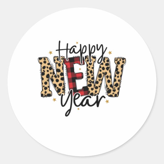 Hello 2022 Happy New Year 2022 ラウンドシール (正面)