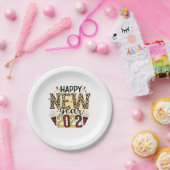 Hello 2022 Happy New Year 2022 Leopard ペーパープレート (パーティー)