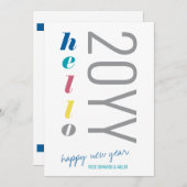 Hello 2024ヘッドラインカラフルタイポグラフィ新年 シーズンカード (正面/裏面)