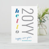 Hello 2024ヘッドラインカラフルタイポグラフィ新年 シーズンカード (スタンド正面)