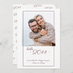 Hello 2024ミニマルなオフセット額写真新年 シーズンカード