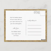 Hello 2024金ゴールドグリッター新年フェスティバル花火 ポストカード (裏面)