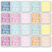 Hello 2024長方形フルカラー シール (正面)