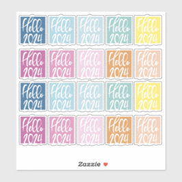 Hello 2024長方形フルカラー シール