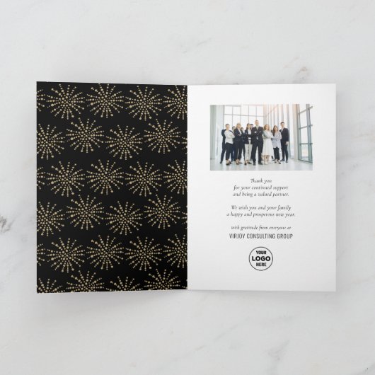 Hello 2025ビジネス金ゴールドグリッターフェスティバル花火 シーズンカード (内部)