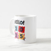 Hello 2025新年おめでとう コーヒーマグカップ (正面左)