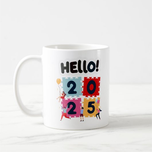 Hello 2025新年おめでとう コーヒーマグカップ (左)