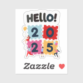 Hello 2025新年おめでとう シール