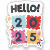 Hello 2025新年おめでとう シール (正面)