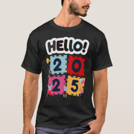 Hello 2025新年おめでとう tシャツ