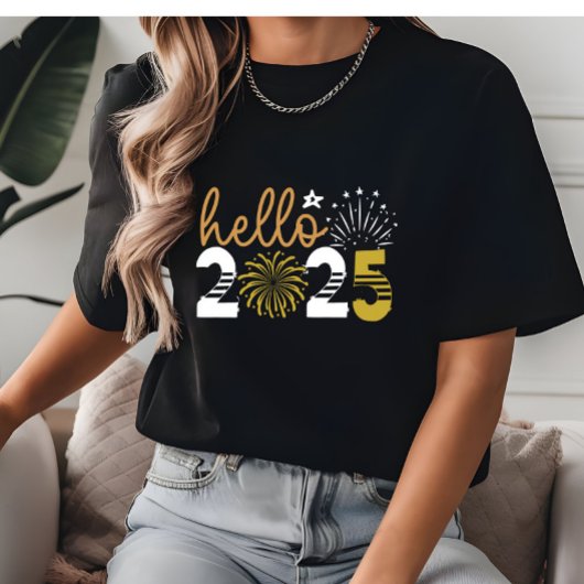 Hello 2025新年 tシャツ
