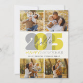 Hello 2025 モダン Happy New Year 4 Photo Collage シーズンカード (正面)