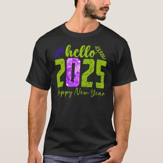 Hello 2025，新年 tシャツ (正面)
