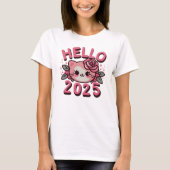 Hello 2025, Happy New Year 2025 Tシャツ (正面)