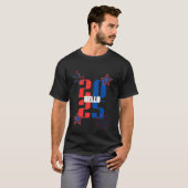 HELLO 2025 Red and blue T-shirt Tシャツ (正面フル)