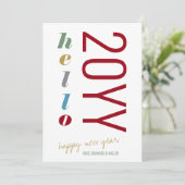 Hello 2026カラフルはっきりしたタイポグラフィ新年 シーズンカード (スタンド正面)