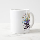 Hello 2026 Celebration– New Year Sparkle Design ジャンボコーヒーマグカップ (正面右)
