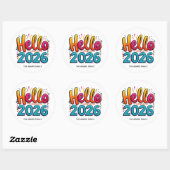 Hello 2026 Colorful sticker ラウンドシール (シート)