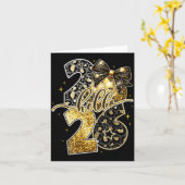 Hello 2026 Coquette Bow Leopard New Years Eve Part カード (黄色い花)