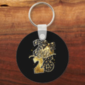 Hello 2026 Coquette Bow Leopard New Years Eve Part キーホルダー (正面)