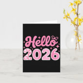 Hello 2026 Cute New Year Shirt For Women Girls Kid カード (黄色い花)