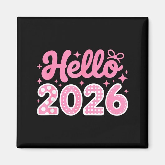 Hello 2026 Cute New Year Shirt For Women Girls Kid マグネット (正面)