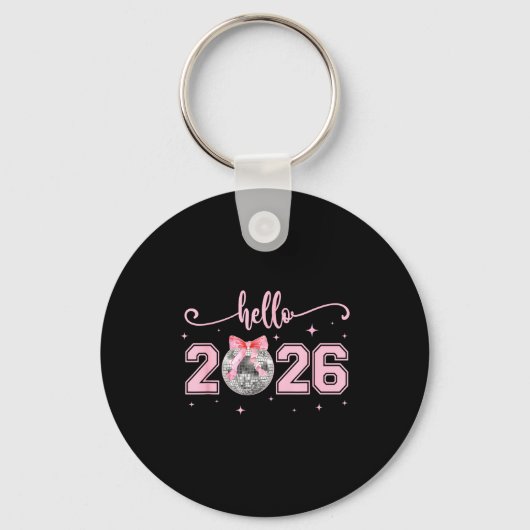 Hello 2026 Cute Nk Bow 2026 New Year's Eve Party  キーホルダー (正面)