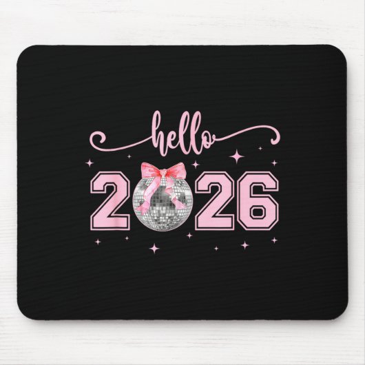 Hello 2026 Cute Nk Bow 2026 New Year's Eve Party  マウスパッド (正面)