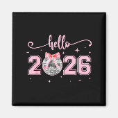 Hello 2026 Cute Nk Bow 2026 New Year's Eve Party  マグネット (正面)