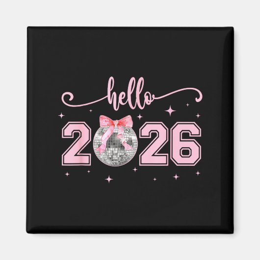 Hello 2026 Cute Nk Bow 2026 New Year's Eve Party  マグネット (正面)