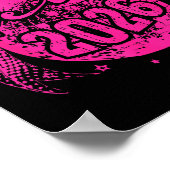 Hello 2026 Disco Ball Coquette Bow Happy New Year  ポスター (角)