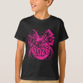Hello 2026 Disco Ball Coquette Bow Happy New Year  Tシャツ (正面)