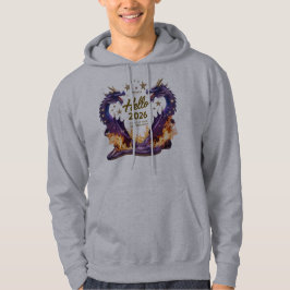 Hello 2026 Dual Dragon Fire Pullover Hoodie パーカ