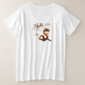 Hello 2026 Golden Dragon Plus Size Women's T-Shirt プラスサイズTシャツ (デザイン裏面)