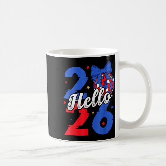 Hello 2026 Happy New Year 2026 New Year's Eve Part コーヒーマグカップ (右)