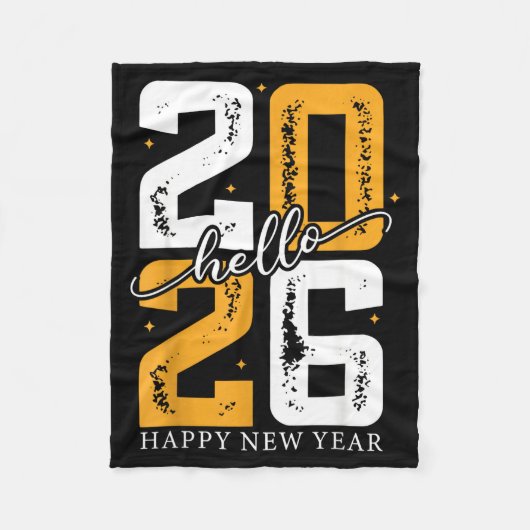 Hello 2026 Happy New Year 2026 New Year's Eve Part フリースブランケット (正面)