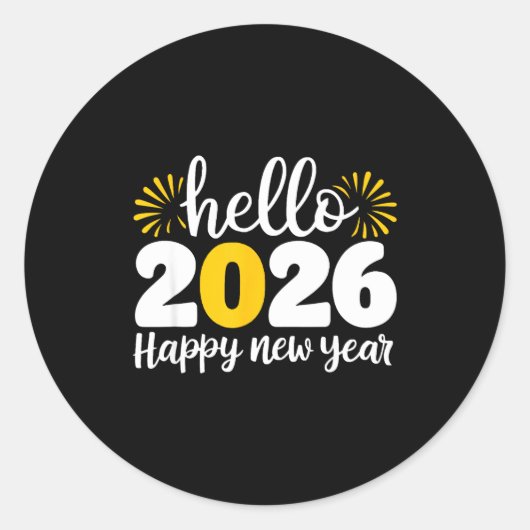 Hello 2026 Happy New Year 2026 New Year's Eve Part ラウンドシール (正面)