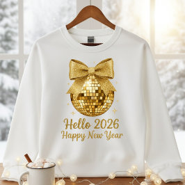  ✨ Hello 2026 Happy New Year Disco Ball T-Shirt トライブレンドＴシャツ