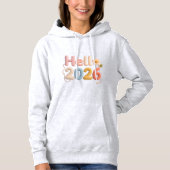 Hello 2026 Hoodie – Faux Yarn Cozy Pullover Gift パーカ (正面)