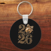 Hello 2026 Leopard Coquette Disco Ball Happy New Y キーホルダー (正面)