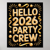 Hello 2026 Party Crew New Years Eve Celebration ポスター (正面)