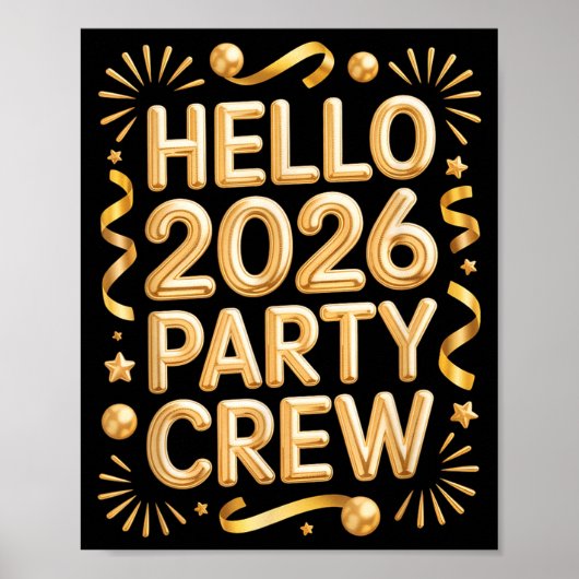 Hello 2026 Party Crew New Years Eve Celebration  ポスター (正面)