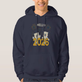 Hello 2026 Polar Bears Holiday Unisex Gift Hoodie パーカ